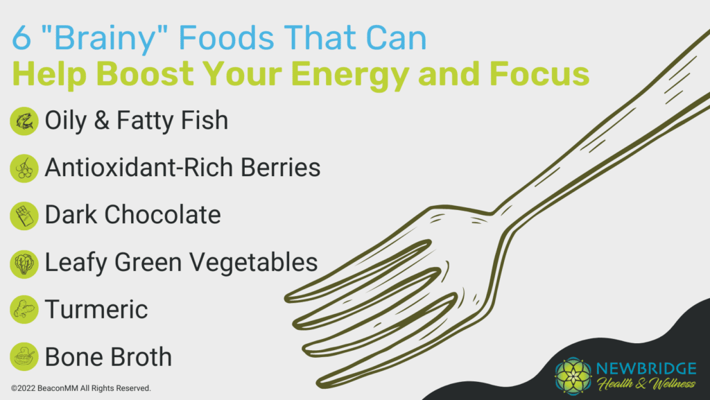 6 "Brainy" Foods That Can Help Boost Your Energy and Focus Infographic