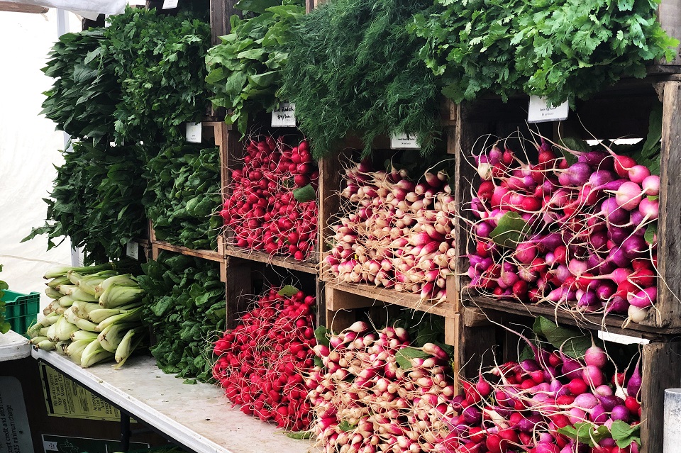 Boxes of vegetables